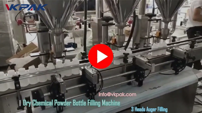 Machine de remplissage automatique de bouteilles de poudre à trois têtes