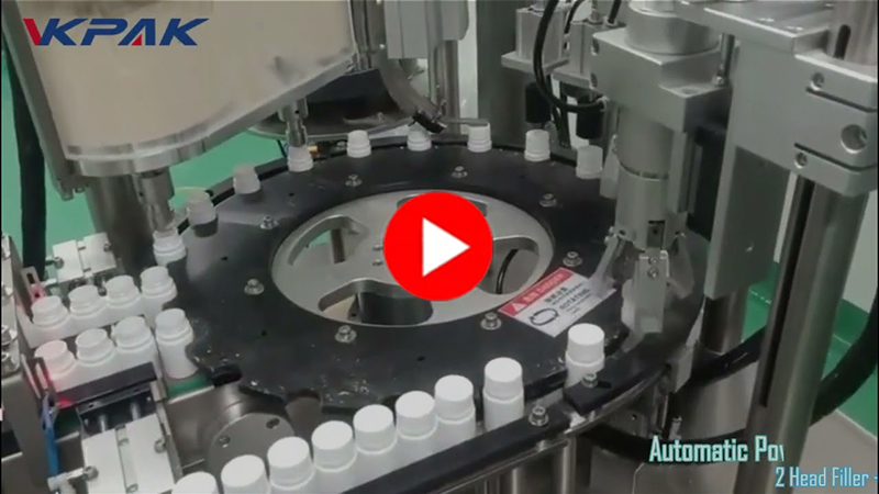 Machine de remplissage et de bouchage de bouteilles de poudre monobloc