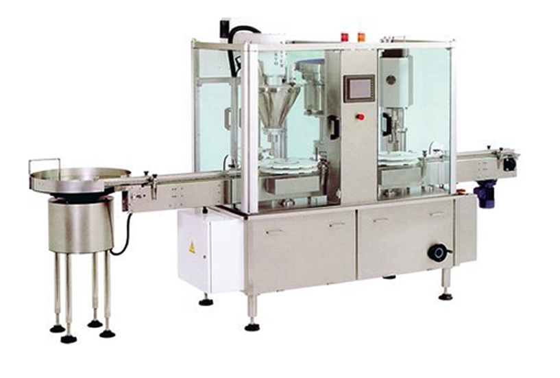 automatic bottled powder filling capping equipment Redresseur de bouteilles rondes machines de remplissage et de bouchage de bouteilles lin